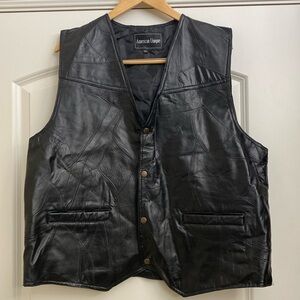 American Unique Women's 3XL Leather Vest Black Biker Grunge Streetwear western